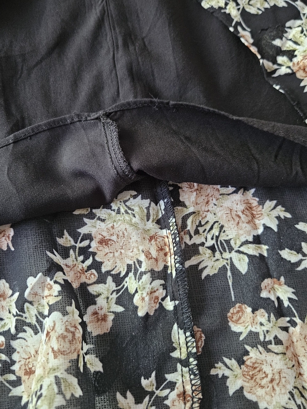 LUSH Floral Burnout Velvet Midi Dress S NWT Ruched High-Low Long Sleeve - Picture 15 of 16